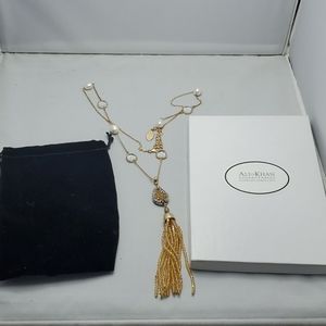 Ali khan Tassel necklace with pearl beads and gift box